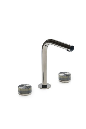 Смеситель из стены AURA на 3 отв. SHINE GUN METAL STELLA GREEN 152-SGM-ST-GREEN