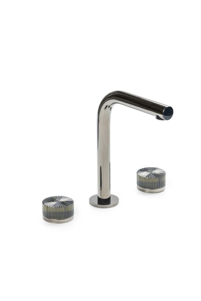 Смеситель из стены AURA на 3 отв. SHINE GUN METAL STELLA GREEN 152-SGM-ST-GREEN
