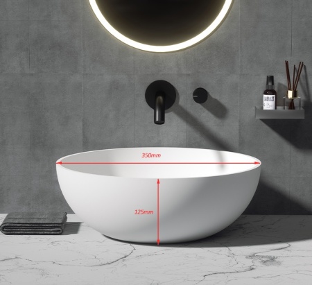 Раковина накладная Ø35 см ArmadiArt Corian Slim 879-35