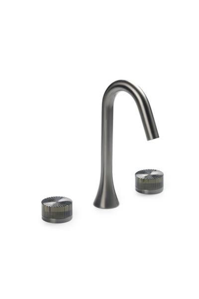 Смеситель из стены SWAN на 3 отв. GUN METAL STELLA GREEN 153-GM-ST-GREEN