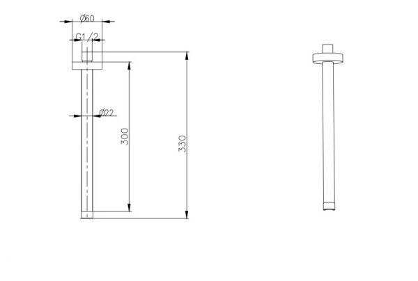 Держатель верхнего душа потолочный Boheme Uno 629-UNO-BR