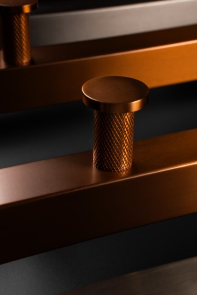 Полотенцесушитель электрический 2-трубы квадратный COPPER BRUSHED 728-CB