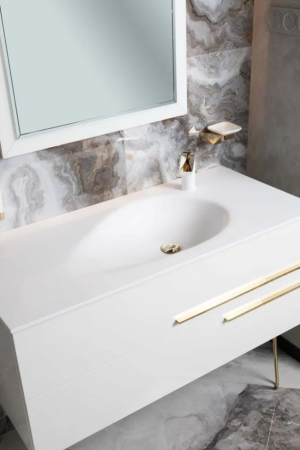 Раковина 80 см ArmadiArt Corian Drop 858-080 продается только в комплекте с тумбой