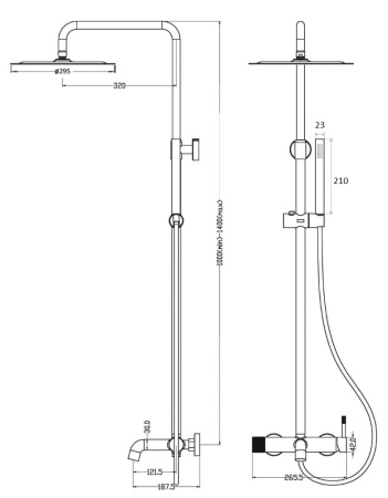 Душевая стойка Boheme Uno 468-BRB