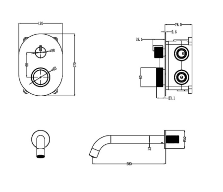 Встраиваемая душевая система Boheme Tech 154-MG