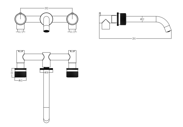 Смеситель для раковины Boheme Aura 152/2-MG