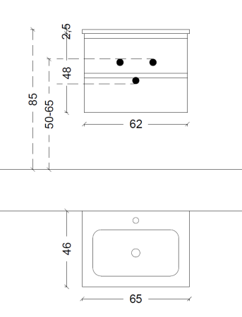 Тумба CAPOLDA 65 latte 849-065-LA