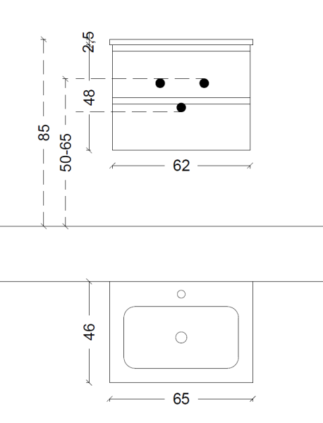 Тумба CAPOLDA 65 latte 849-065-LA