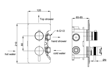 Встраиваемый смеситель Boheme Cell 135-2-BR на 2 источника