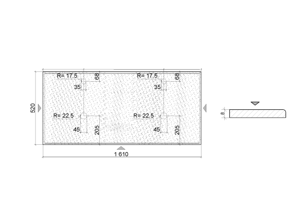 Столешница стекло 161см прямая Бордо 852-160-R