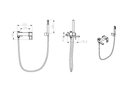 Смеситель для ванны Boheme Q 143-GG