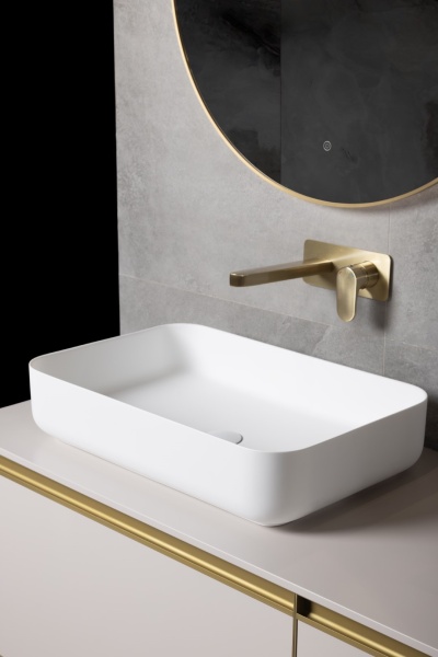 Раковина накладная 60 см ArmadiArt Corian Slim 879-60-MW