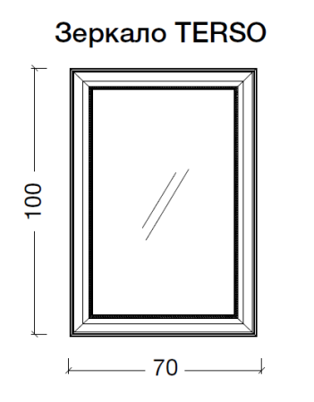 Зеркало Terso 700х1000 черный глянец с подсветкой 557