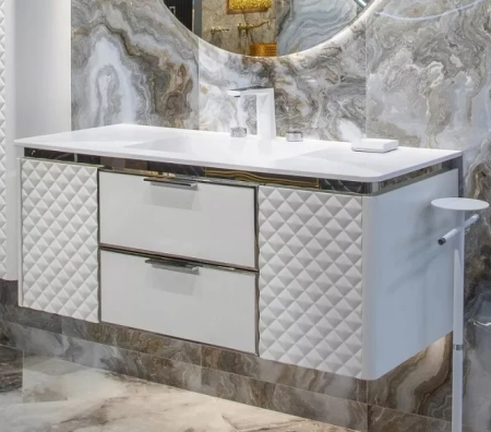 Раковина 121 см ArmadiArt Rombo Corian 776-120-W продается только в комплекте с тумбой