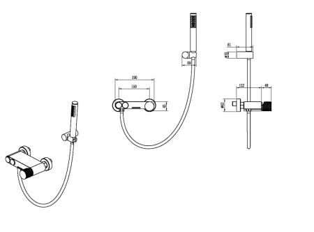 Смеситель для ванны Boheme Stick 123-BRB