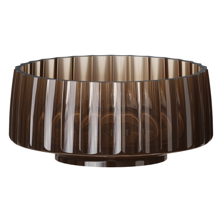 Раковина круглая рифленая, полиэфирная GLOW цвет COFFEE 810-RIB-G-C