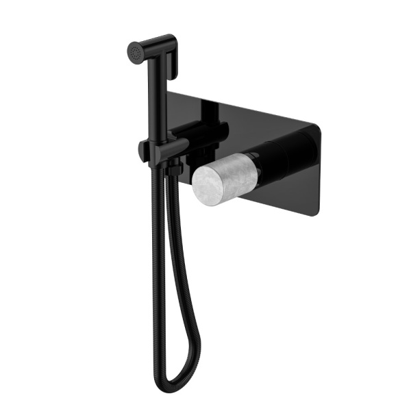 Смеситель гигиенический STICK SHINE GUN METAL MARBLE GREY 127-SGM-MR-GR