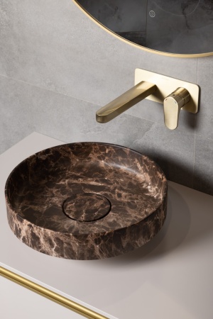 Раковина накладная Ø40 см ArmadiArt Sole Corian 801-ED