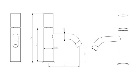 Смеситель для раковины Boheme Stick 121-GB