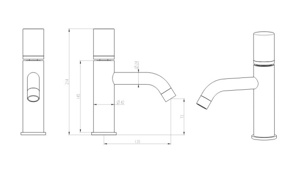 Смеситель для раковины Boheme Stick 121-GB
