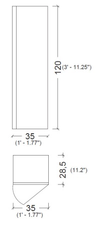 Пенал 35 см ArmadiArt Vallessi 836-C matt