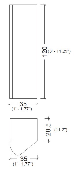 Пенал 35 см ArmadiArt Vallessi 836-C matt