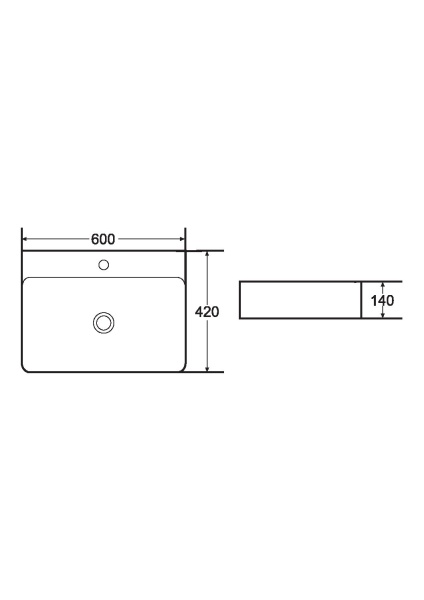 Раковина накладная 60 см ArmadiArt Vallessi 875