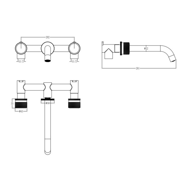 Смеситель для раковины Boheme Aura 152/2-G