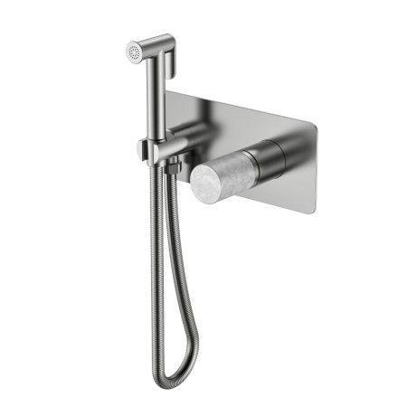 Смеситель гигиенический STICK NICKEL BRUSH MARBLE GREY 127-NB-MR-GR