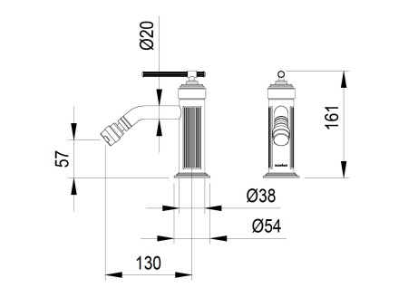 Смеситель для биде ETERNA NICKEL BRUSH 176-NB