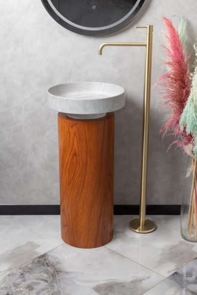 Пьедестал для раковины Ø30 см ArmadiArt Sole Corian 801-Base-Rwood