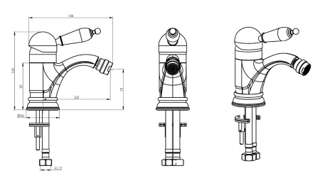 Смеситель для биде Boheme Murano 286-MR-W