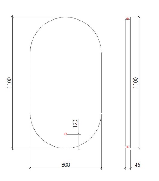 Зеркало с подсветкой 60х110 см ArmadiArt Modern 568-G-MDF
